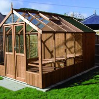 Swallow raven 8x8 greenhouse with 4ft shed combination in thermowood