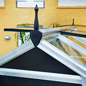 The roof ridge